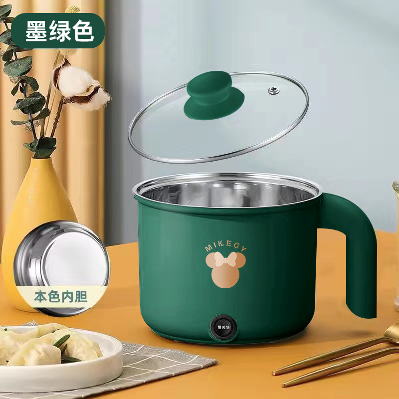 에메랄드 그린 1.8L 특대형 단일 냄비 [스테인리스 라이너] 튀김과 조림에 적합 - 누수 방지 기능 업그레이드
