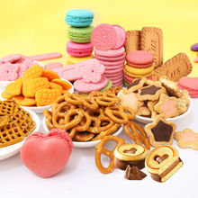蛋糕装饰饼干可食用甜品台装扮马卡龙夹心圆饼干和情焦糖饼干粉末