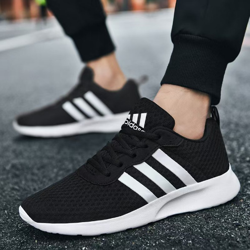 Men's Three-Strap Sneakers for Spring and Autumn, Breathable Mesh Running Shoes, Lightweight and Comfortable Casual Shoes, Men's Travel Shoes, Trendy