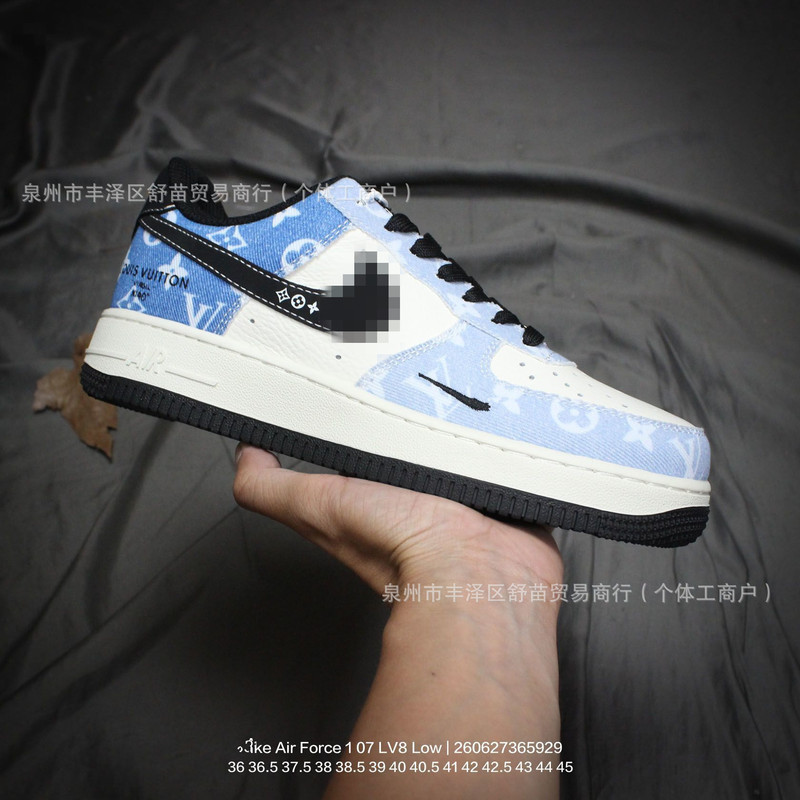 Original First-Layer Leather Air Force 1 Af1 Collaboration Off Sneakers Men's Casual Skate Shoes Air Sneakers Trendy Shoes