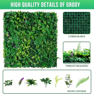 Artificial Plant Wall Green Plant Wall Indoor Background Wall Cross-Border Artificial Plant Wall 20x25inch X 50cm
