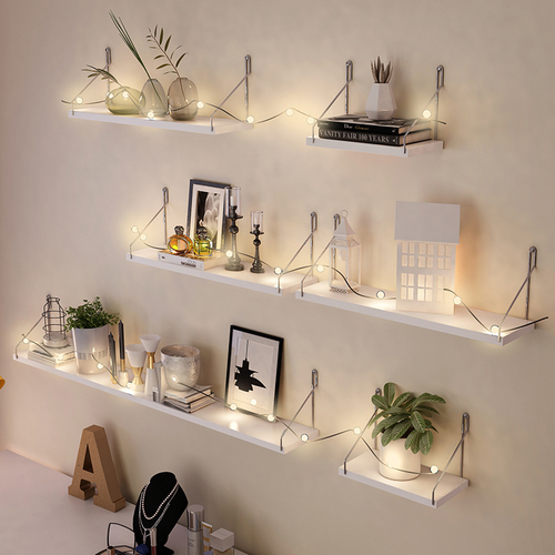 Wall rack without punching wall living room wall decoration wall hanging bedroom wall hanging bookshelf hanging one-word partition