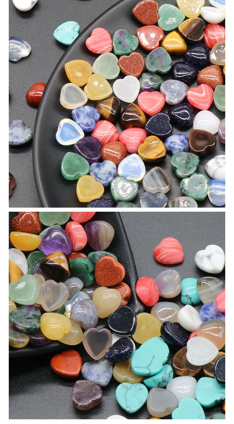 1 Piece Natural Stone Heart Shape DIY Jewelry Accessories Beads display picture 3