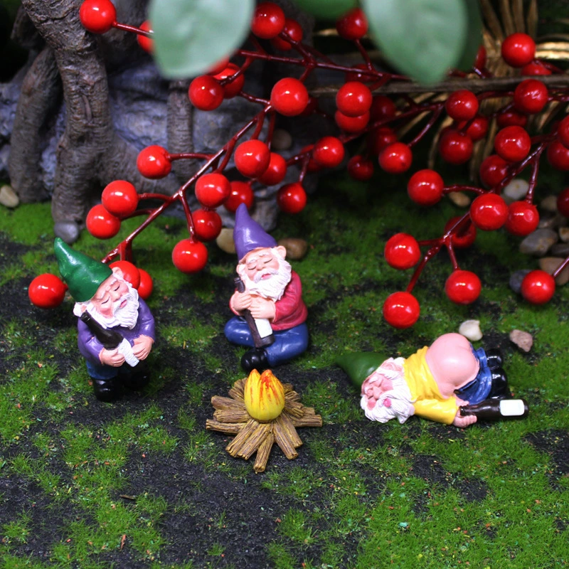 Новый трансграничный микроландшафт из смолы Сад Эльф Пьяный Гном Украшения Рождественские белые украшения для бороды Карликовые украшения