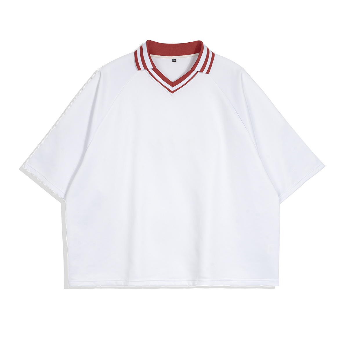 ETAI Hombre| Camiseta de alta calidad Polo Sport Boxy corta y ancha marca de moda masculina suelta con solapa de contraste de color manga corta