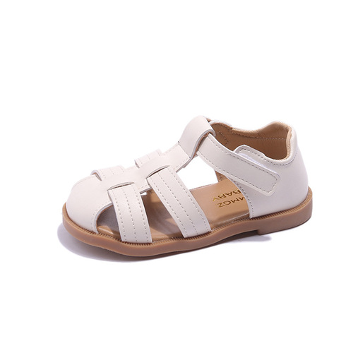 2024 Summer New Arrival Girls' Sandals: Closed-Toe Casual Woven-Strap Princess Shoes in Solid Colors, Perfect for Little & Big Kids—Ideal for Beach and School Wear