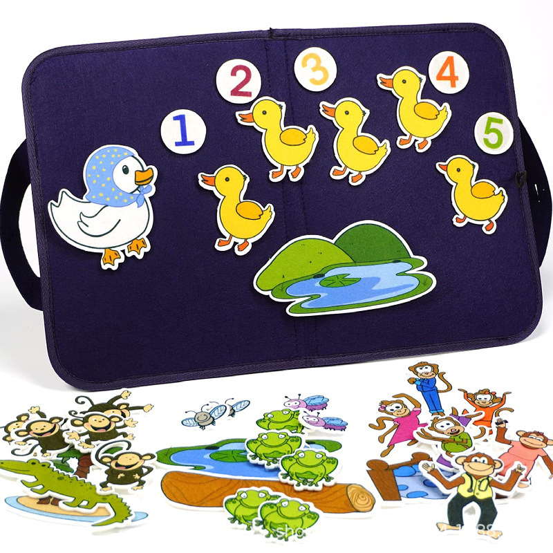 Amazon nuevo tablero de historia de felt transfronterizo para niños puzzle tablero de aprendizaje tablero de entrenamiento de bebés