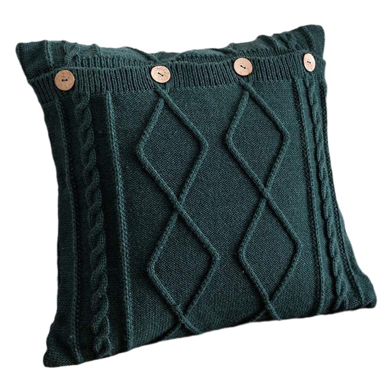 Transfronterizo nuevo estilo europeo y americano rombo de punto de lana almohada de color simple sofá cojín almohada de noche