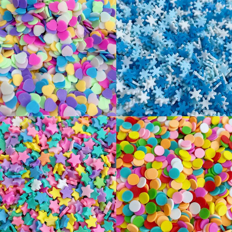 Five-pointed star love disc snowflake soft ceramic accessories diy cream glue mobile phone shell handmade material slime