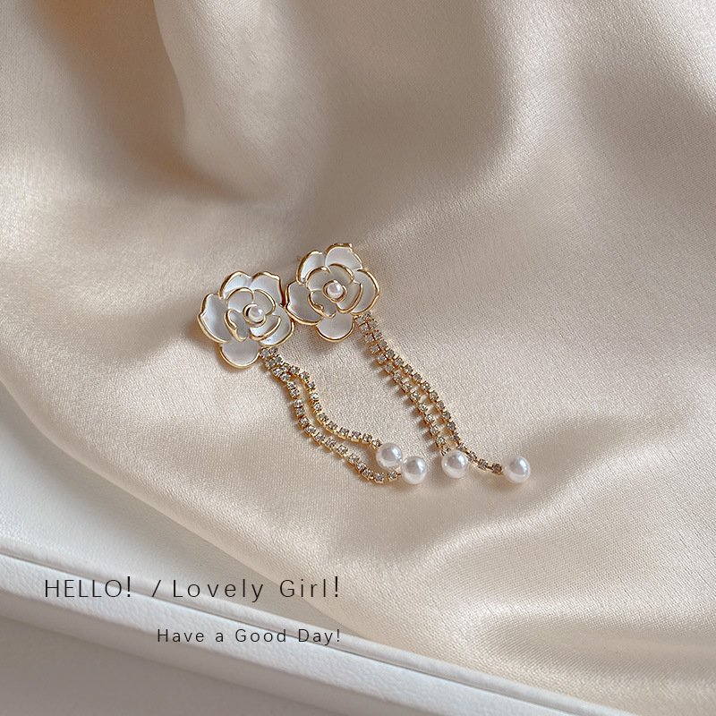 Fashion Flower Bow Knot Sterling Silver Inlay Artificial Gemstones Earrings 1 Pair