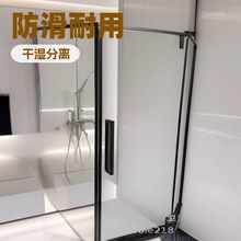 网红无边框整体淋浴房浴室干湿分离隔断玻璃门一字不锈钢厕所卫生