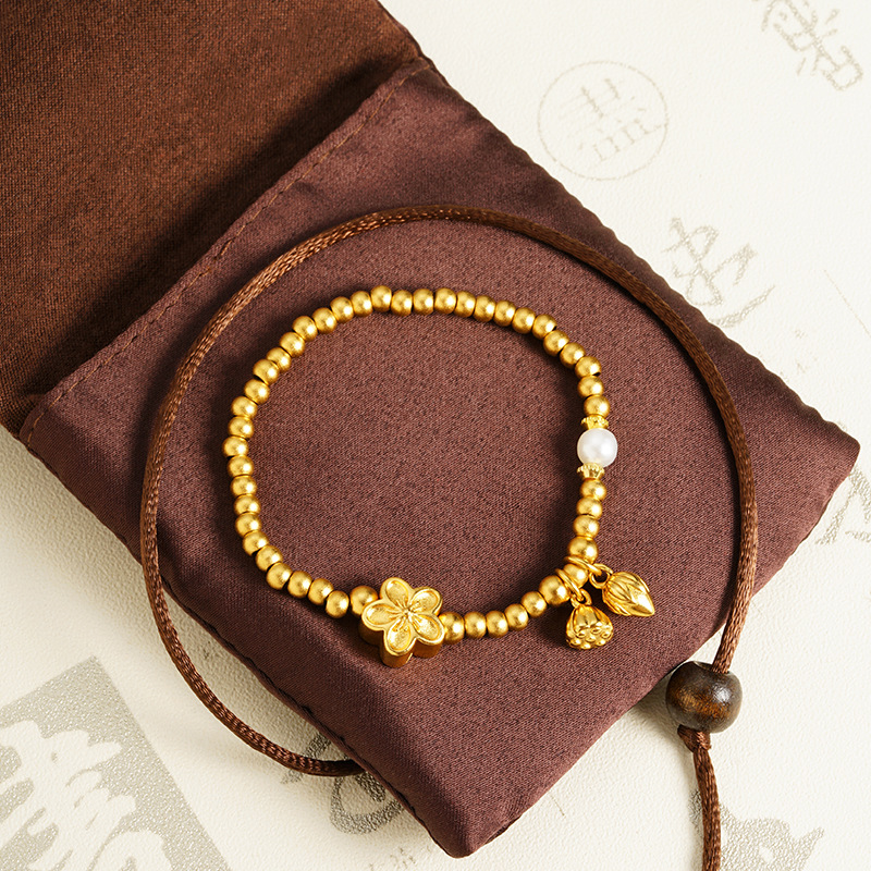 Vietnam Sha Jinxin loto chino flor de melocotón cadena de perlas imitación pulsera de perlas joyas Yiwu pulseras accesorios no se desvanecen