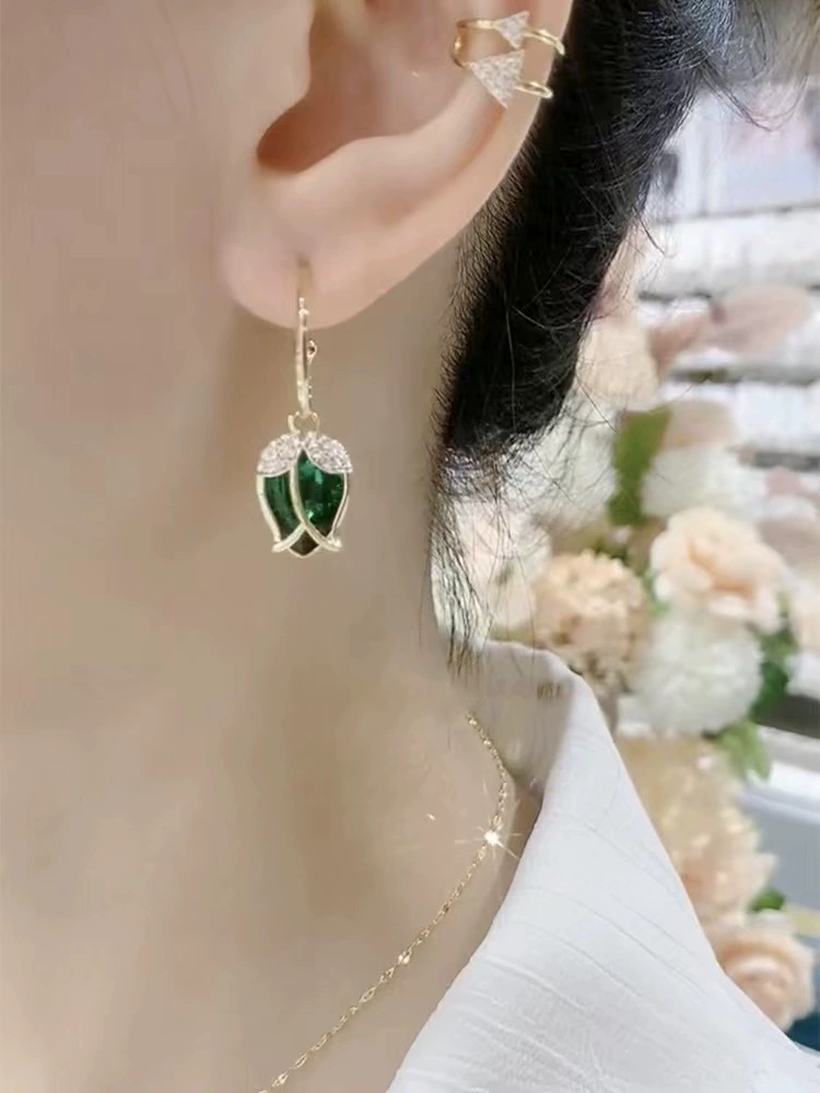 Серебряная игла, серьги, кристальные серги, проба серебра 925, стиль высокого качества, интернет-знаменитость, стиль легкой роскоши