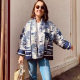 2023 autumn printed double-pocket cotton-padded coat women's AliExpress cotton-padded jacket AA77-69785