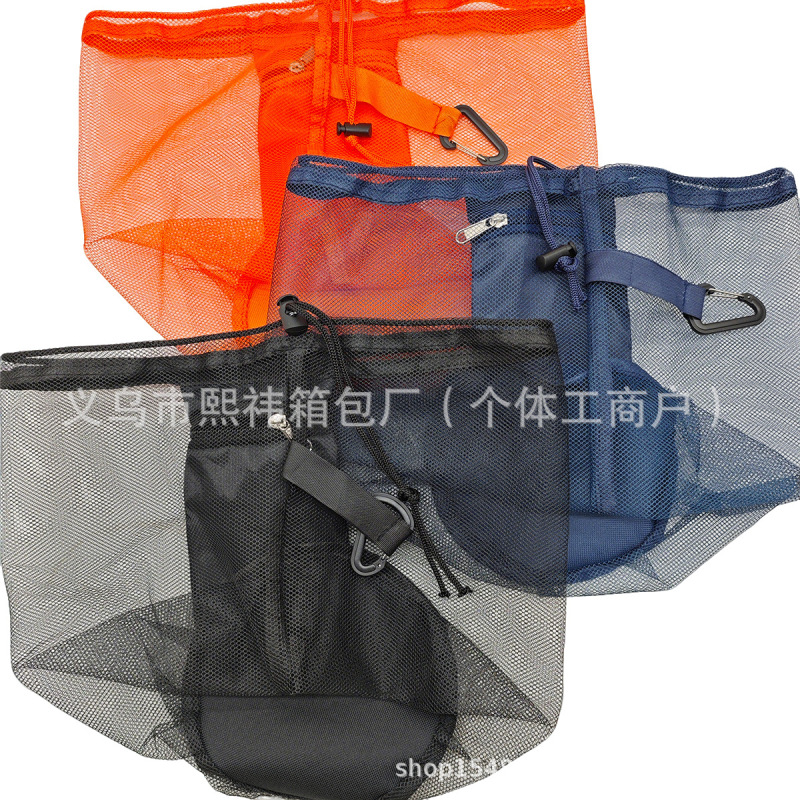 売れ筋バスケットボール収納バッグ、通気性と耐摩耗性のメッシュ、ポータブル巾着デザイン、ボール用のユニバーサル収納メッシュバッグ|undefined