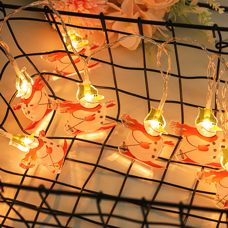 Decoración navideña, luces de colores, luces intermitentes, luces de cadena, alces huecos, luces colgantes, decoración de la habitación de la niña, atmósfera del maletero