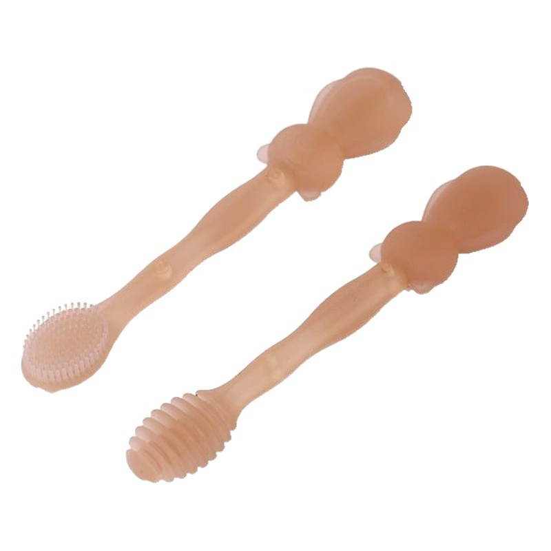 Набор для чистки языка и зубов для младенцев: силиконовая мягкая зубная щетка для новорожденных и малышей, уход за полостью рта, зубная щетка в форме мультяшного персонажа