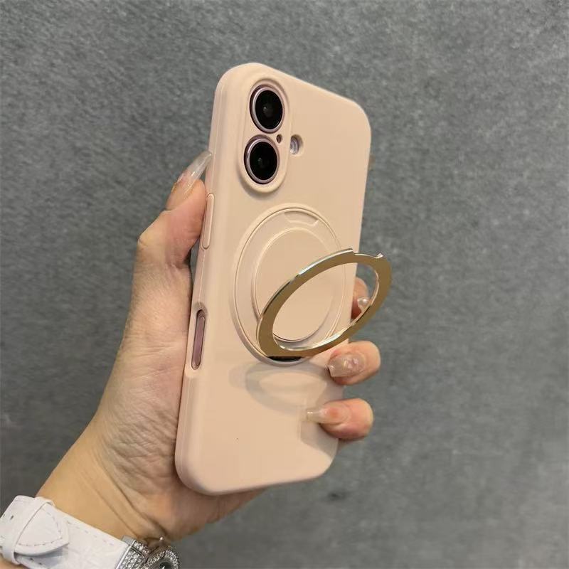 Soporte magnético 360 de color sólido simple para iPhone16ProMax/15 funda para teléfono móvil 13 Apple 14 cordón 16