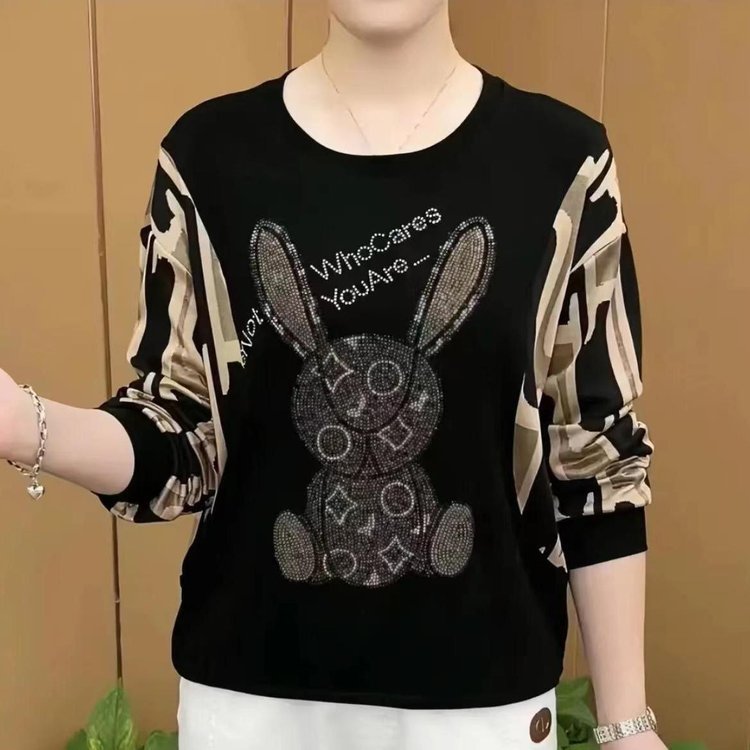 春と秋の新型長袖tシャツの底のシャツの2024ファッションの洋風はゆったりしていて、やせています。|undefined