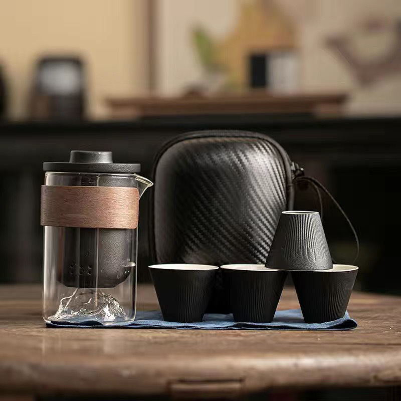 Guanshan One Pot and Four Cups (Black)