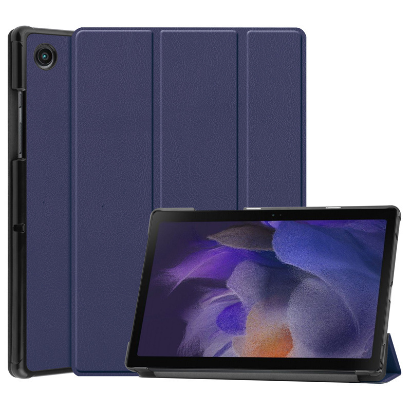 For Samsung Tab A8 10.5 Flat Protective Leather Case SM-X200/X205 Caster Trifold Protective Case