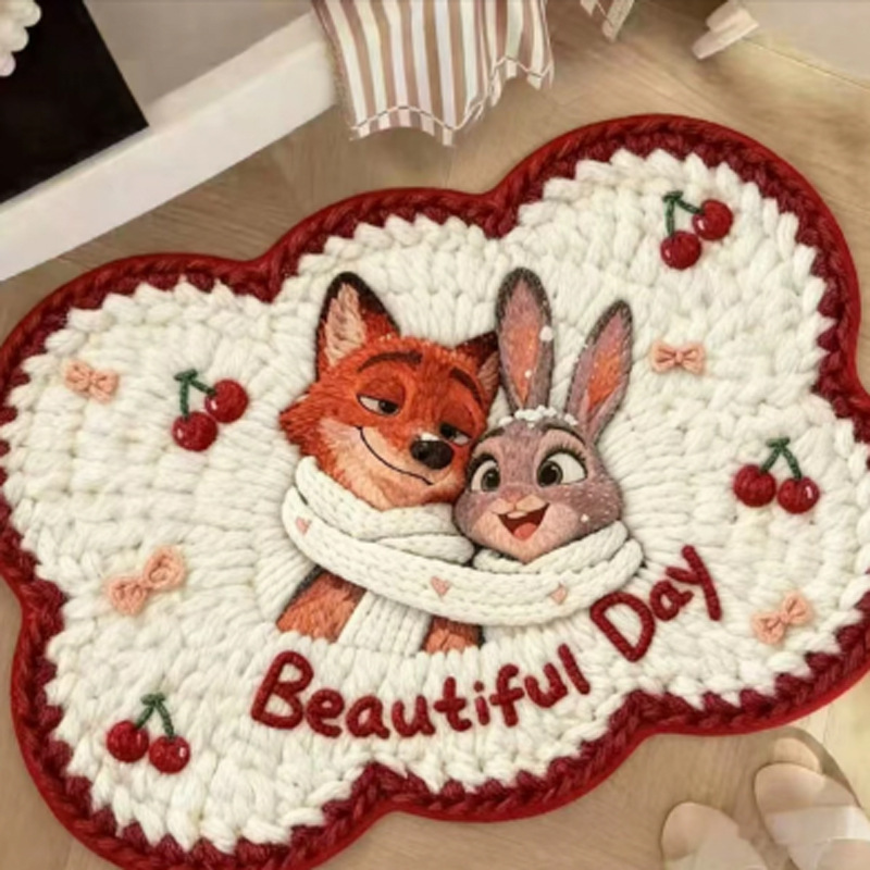 Diatom Mud Floor Mat Cartoon Zootopia Water-Absorbent Quick-Drying Bathroom Floor Mat Household Non-Slip Bathroom Floor Mat