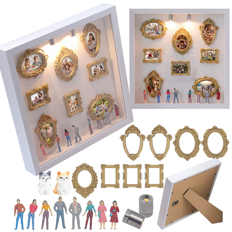 European-Style Retro Pet Growth Moment Photo Frame Ornament, a Keepsake of Cat and Dog Memories, Miniature Home Decor Display