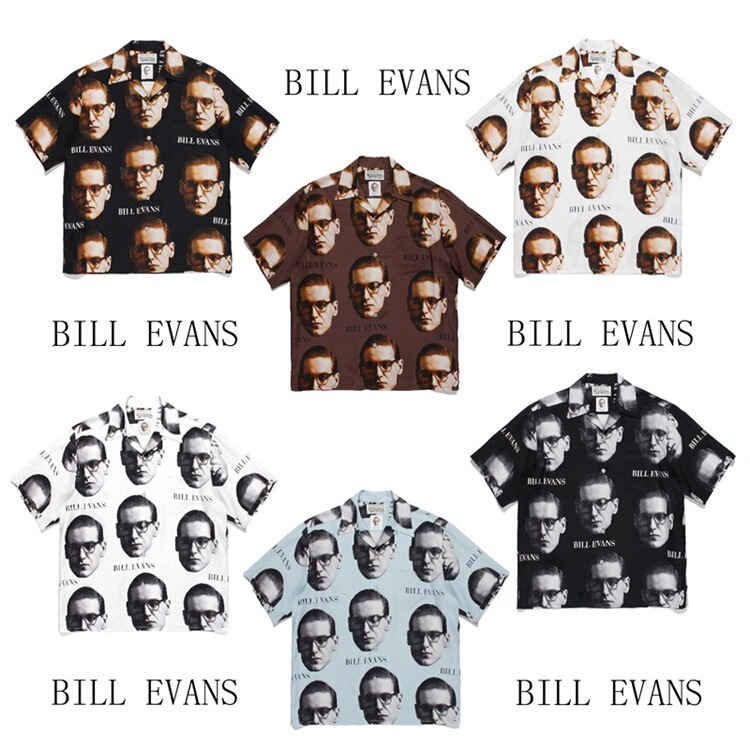 GUILTYPARTIES TIGER Bill Evans jazz music Hawaiian casual short sleeve shirt men and women GUILTYPARTIES TIGER Bill Evans jazz music Hawaiian casual short sleeve shirt men and women