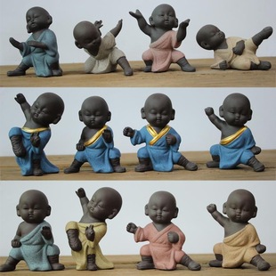 Cute Kung Fu Little Monk Tea Pet Ornaments Boutique Can Raising Small Monk Purple Sand Tea Ceremony Tea Table Zen Tea Set Tea Art