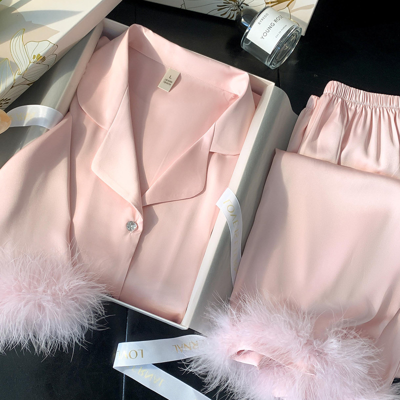 Women's Ice Silk Long-Sleeve Pajama Set 2026 New Spring and Autumn Gift Box Holiday Gift for Best Friend, Wife, Girlfriend, Mom Women's Ice Silk Long-Sleeve Pajama Set 2026 New Spring and Autumn Gift Box Holiday Gift for Best Friend, Wife, Girlfriend, Mom
