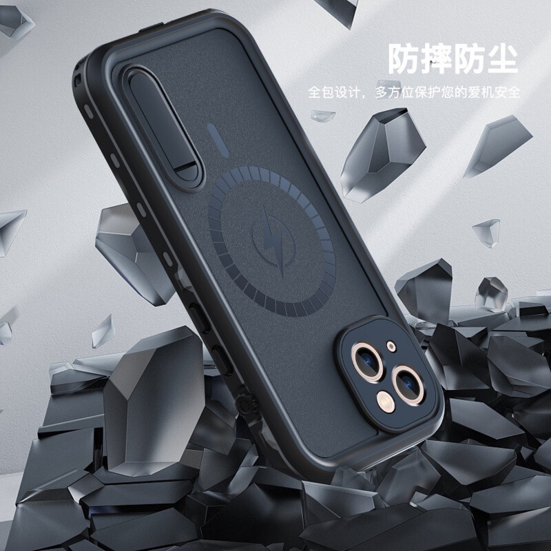 Red Pepper waterproof case suitable for iPhone 13, suitable for outdoor diving and cycling, magnetic solid color phone case Red Pepper waterproof case suitable for iPhone 13, suitable for outdoor diving and cycling, magnetic solid color phone case
