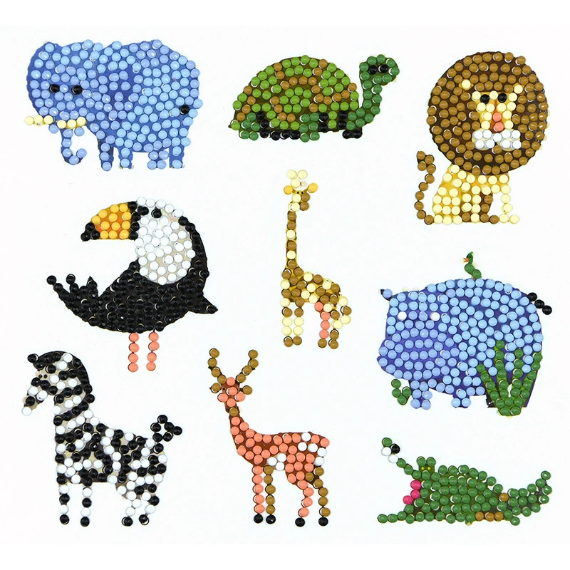 5D детский набор для алмазной мозаики sticker DIY, повседневные животные дизайны, разные размеры (наклейка и стразы)