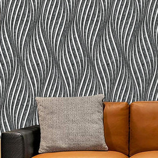 Modern minimalist black Silver Line wallpaper background bedroom wallpaper non-self-adhesive