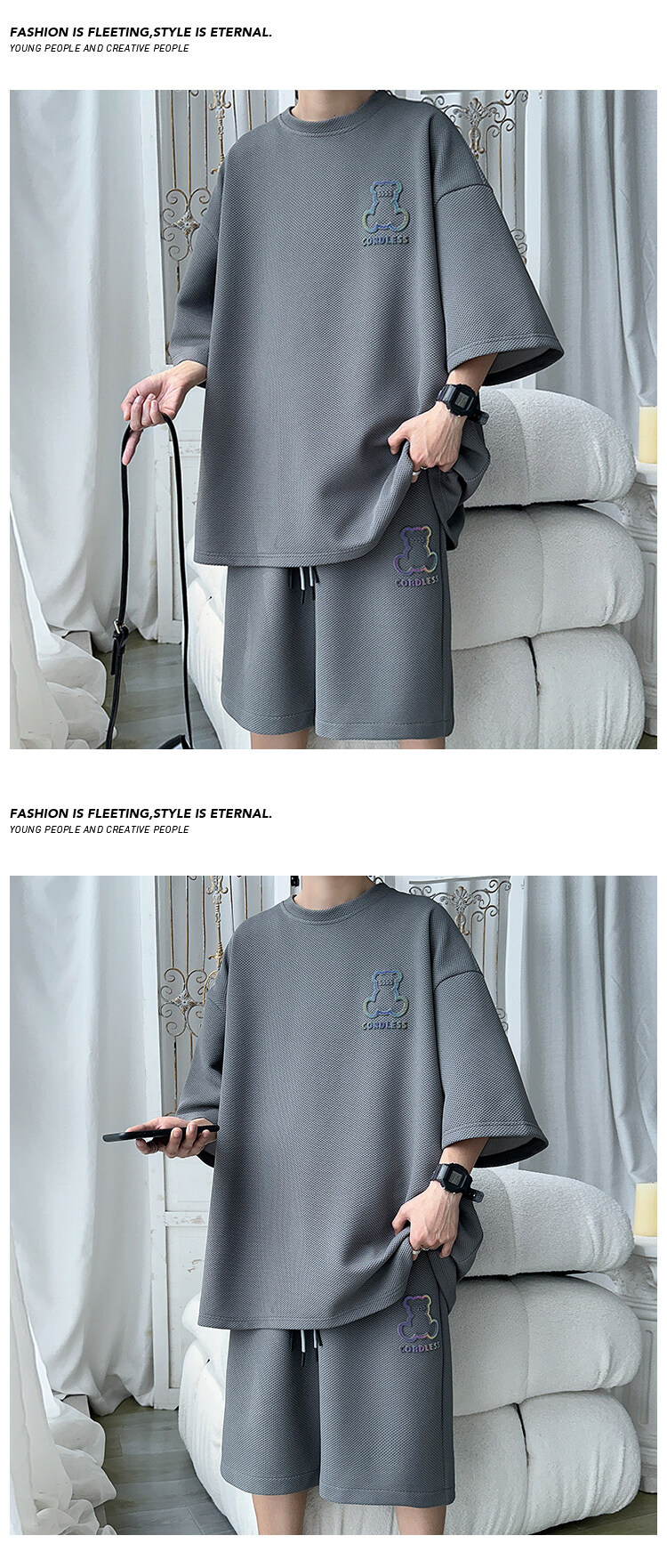 Summer Casual Short Sleeve T-shirt And Shorts Set For Men Plus Size_voghion.com