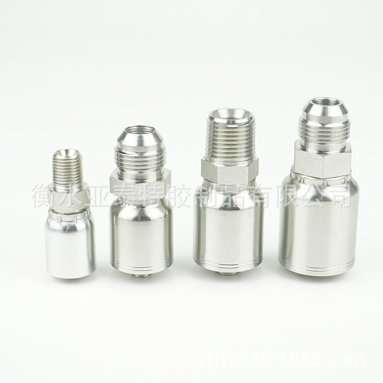 16711美制JIC螺纹74°锥高压油管扣压钢丝软管接头一体式软管接头