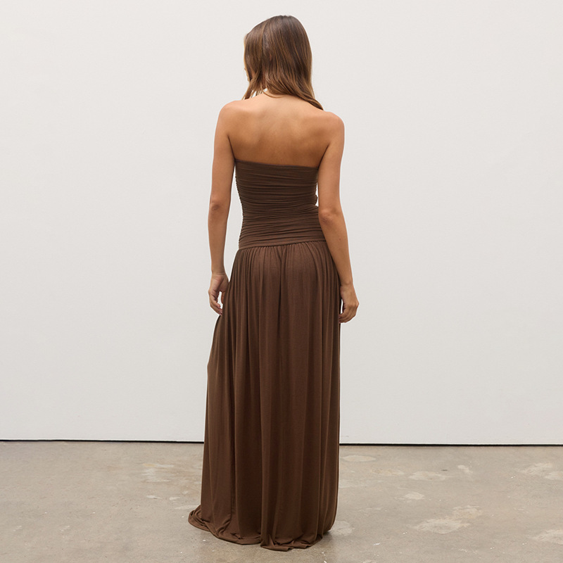 2025 verano transfronterizo nueva ropa de mujer europea y americana un cuello sin mangas vestido suelto al por mayor image 5