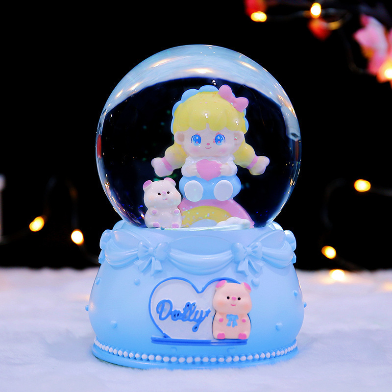 新商品の女の子の魔カードの少女の雪の水晶のボールの寝室の発光の光る装飾品の置物の代行|undefined