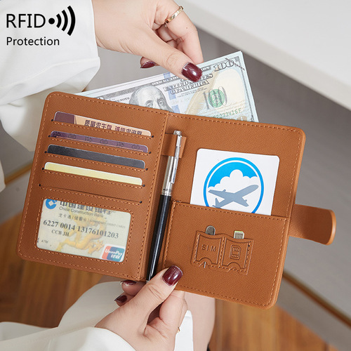 Ultra-thin RFID Portable Travel Passport Holder 2024 Cross-border New Simple Multifunctional Credit Card Money Clip Document Case