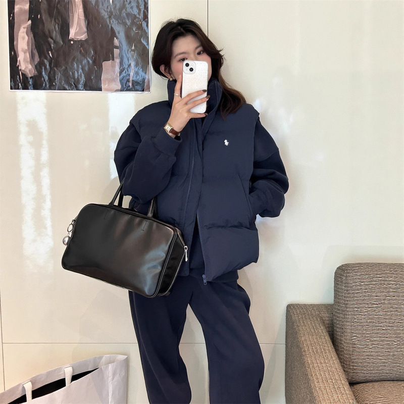 韩系时尚百搭棉服马甲女冬季新款ins叠穿坎肩立领背心外套上衣女|undefined