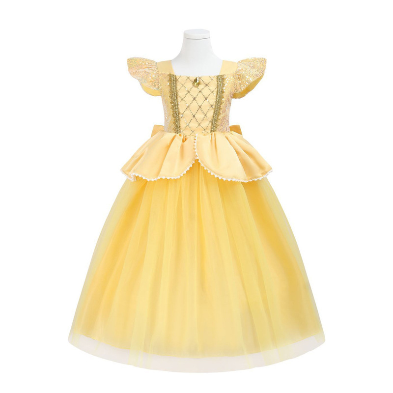 European and American Girls' Cinderella Princess Dress, Mesh Tutu Skirt, Sequined Bow Party Dress 2026