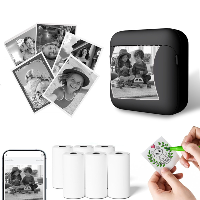 Mini Printer Portable Digital Photo Thermal Label Children's Gift M12 Error Correction Portable Printing Mini Printer Portable Digital Photo Thermal Label Children's Gift M12 Error Correction Portable Printing