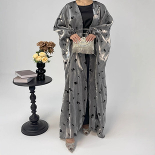 Cross-border Trade Women's Muslim Clothing Abaya Simple Rose Dress suit Elegant