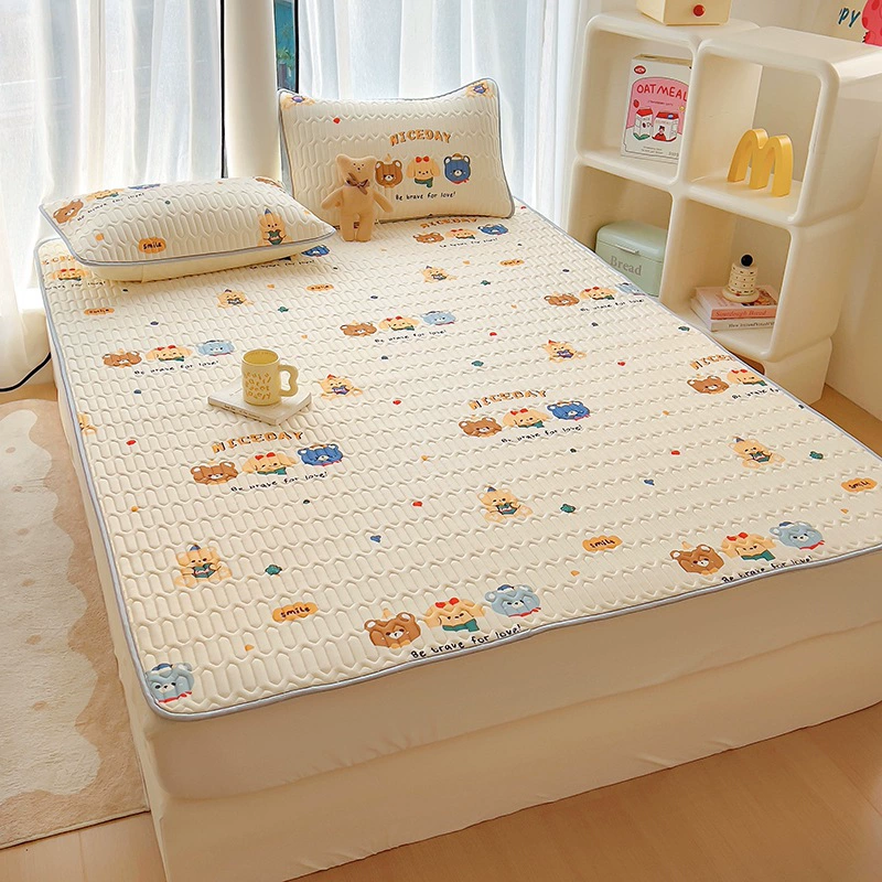 Латексный коврик, цельный, прохладный, из ледяного шелка, летний комплект из трех предметов, моющийся, для дома, студенческого общежития, охлаждающий матрас