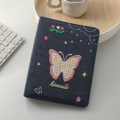 Korean Fabric Butterfly Embroidery Spiral Photo Album Denim Fabric Series 3-inch Instant Camera Storage Album Card Album