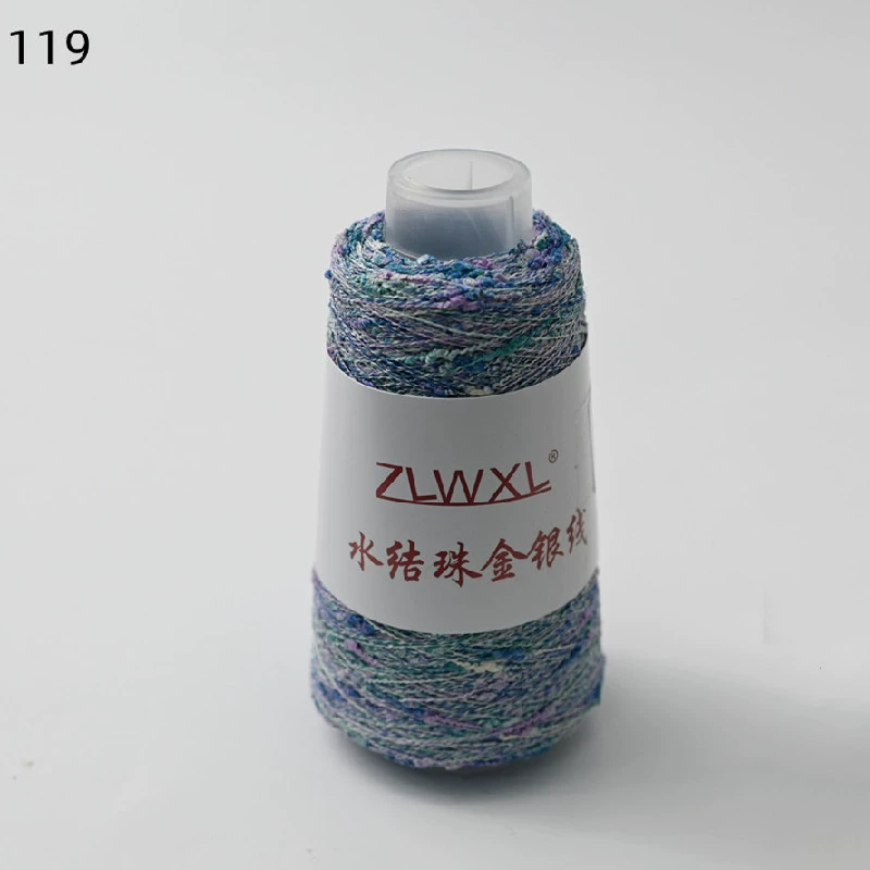 Woven silk threads handmade, 50 gram, gold and silver