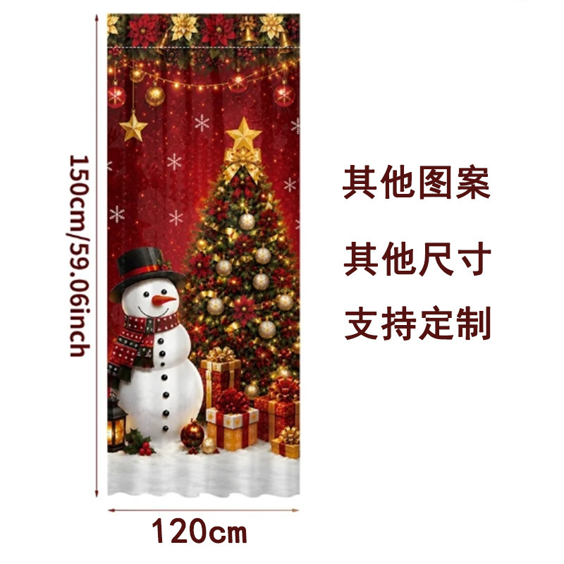 Cross-border Christmas door cover decoration, gift door cover, holiday party atmosphere backdrop fabric door curtain, Christmas decorative curtain Cross-border Christmas door cover decoration, gift door cover, holiday party atmosphere backdrop fabric door curtain, Christmas decorative curtain