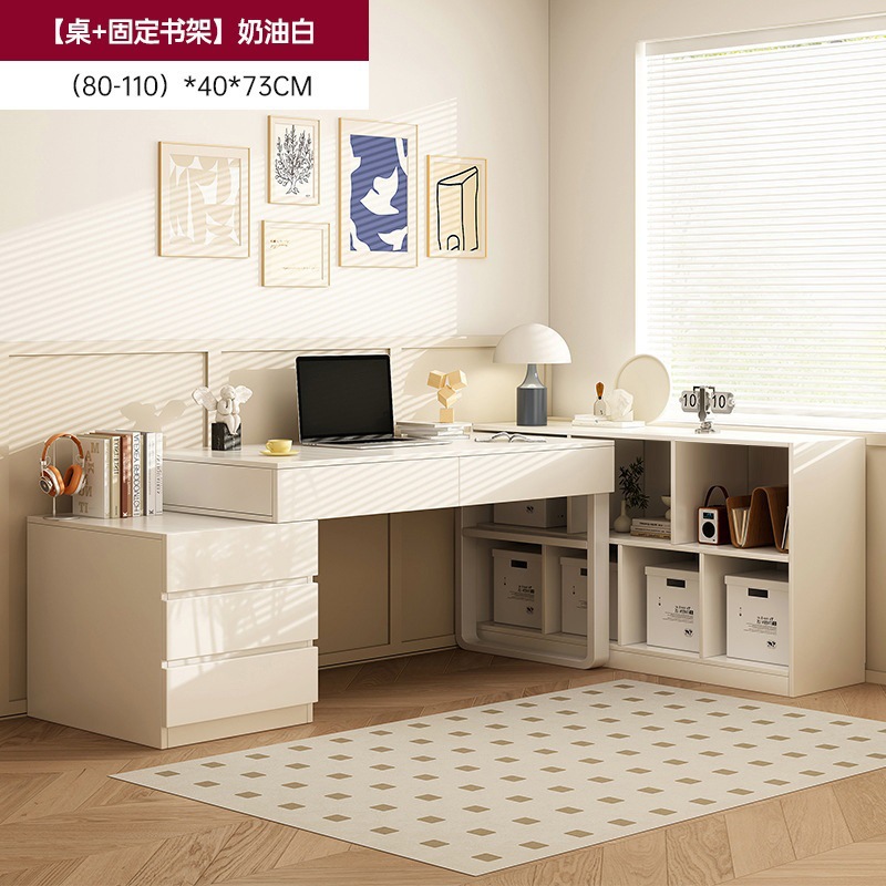 [테이블+책장 조합] 80cm 크림화이트✦♜