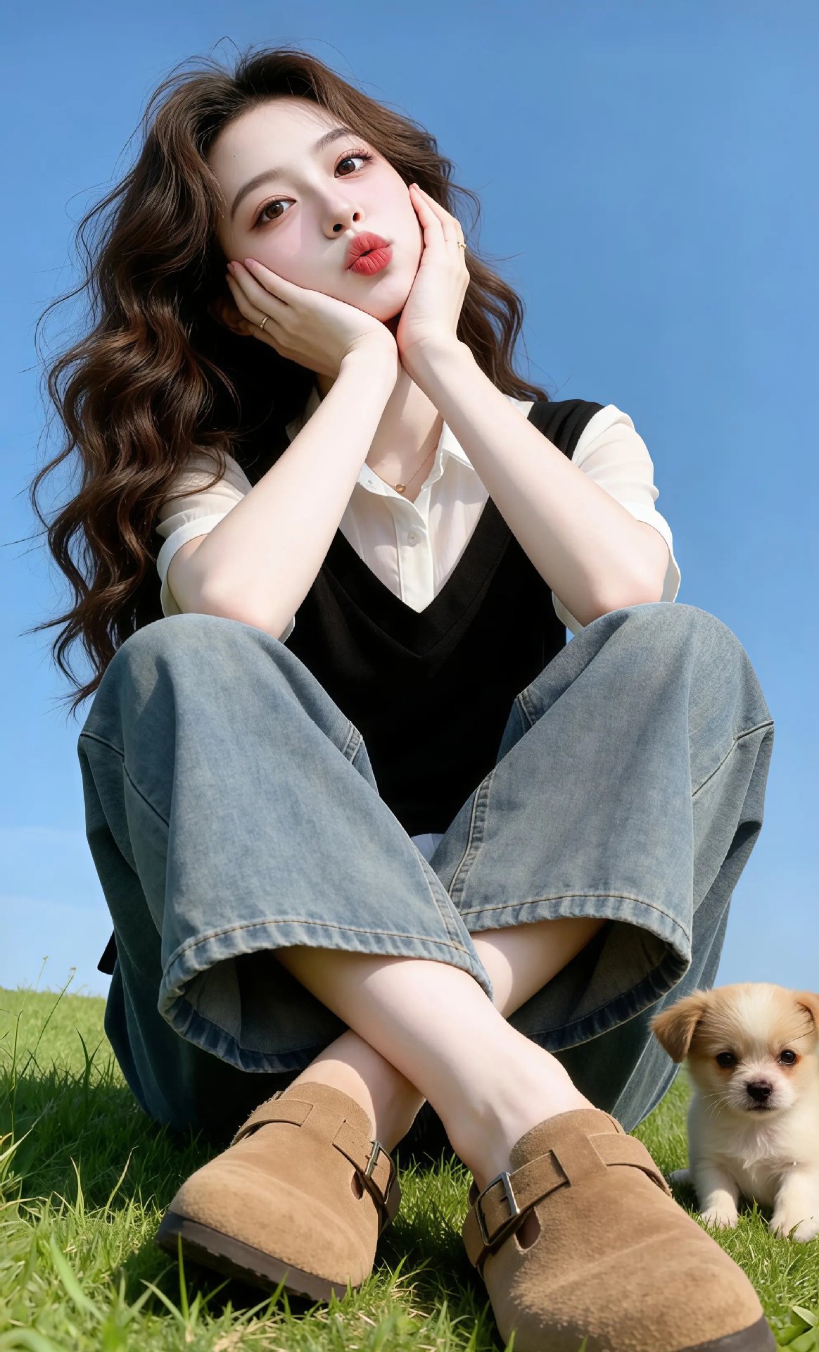 Áo sơ mi ngắn tay nữ phong cách Hàn Quốc thiết kế giả hai lớp, form rộng thoải mái — Màu ảnh chi tiết 3