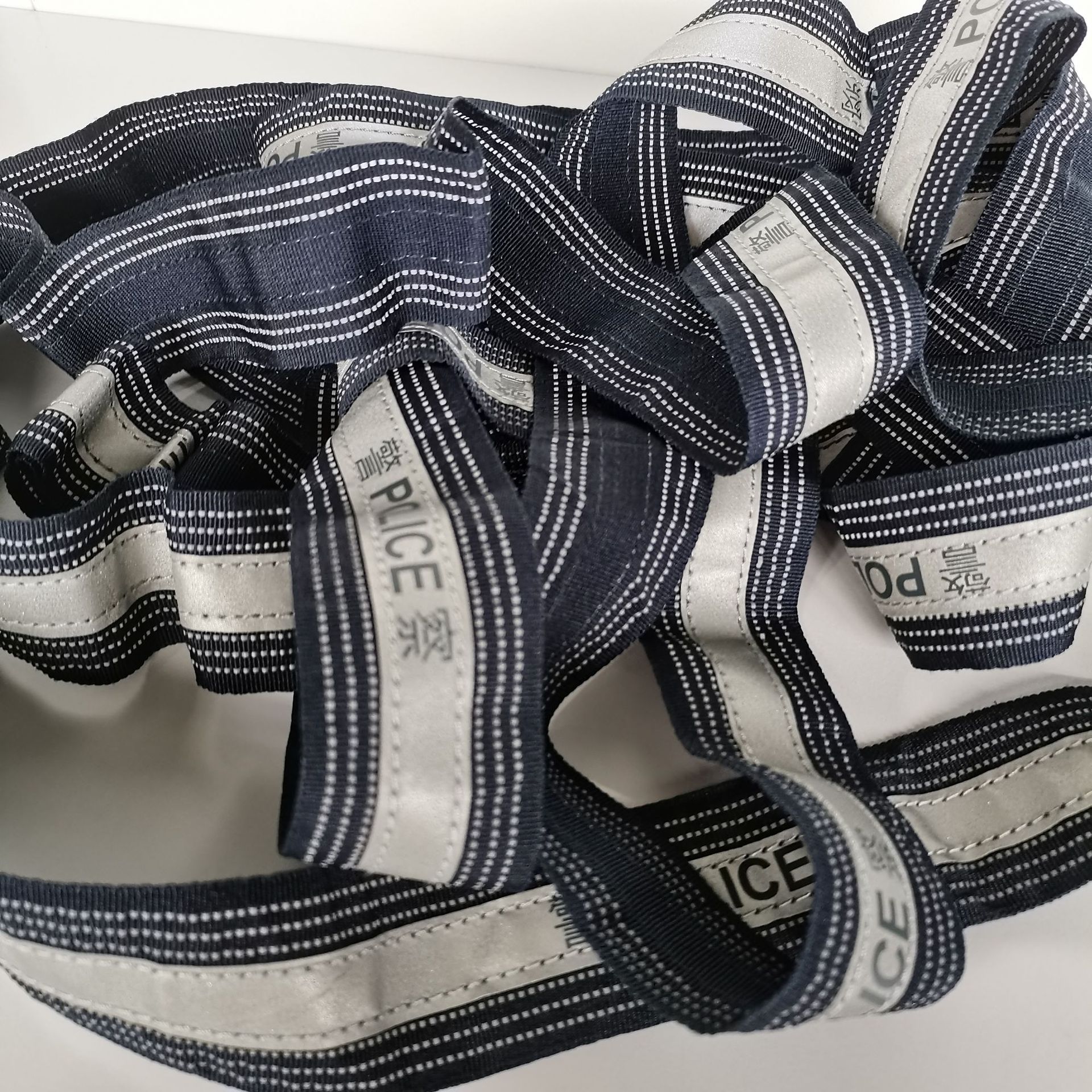 工厂4CM蓝色反光丝织带印刷反光条 帽子用蓝色车缝反光织带