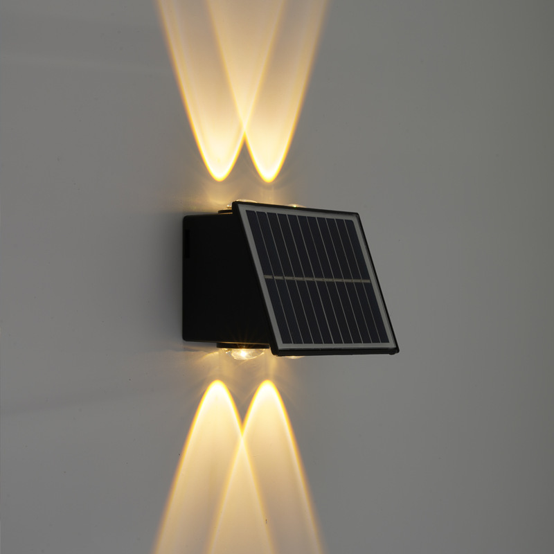 Cross-Border up and down Luminous Doors on Both Sides of Outdoor Wall Lights Courtyard Fence Door Head Wall Hanging Wall Waterproof Solar Lights